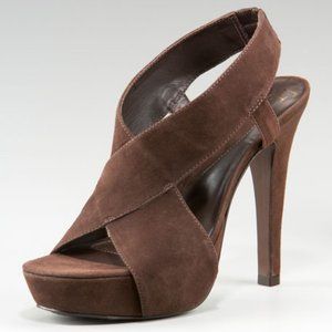 NWOT DVF Brown Suede Zia Platform Sandals - Sz 6.5